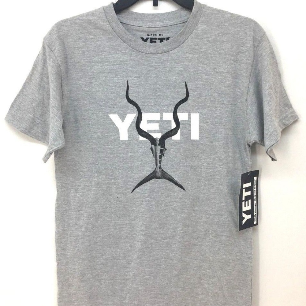 Yeti Boys Antelope Marlin Emblem SS Gray T-Shirt